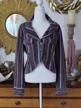 Levi's Purple Striped Cropped Jacket